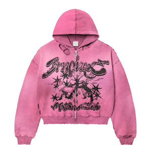 Mens Fashion Oversized Washed Streetwear Distressed <b>Hoodie</b> Vintage <b>Grunge</b> Regular Fit Casual 100% Organic Cotton Fleece - Product Image 6