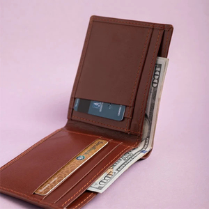 Genuine Leather <b>Men's</b> Fold <b>Wallet</b> Brown Color Handmade Minimalist Style Short Length Daily Use - Product Image 6