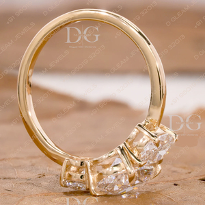 Anillo de Compromiso de Tres Piedras con Moissanita de Corte Ovalado de 2.50 Ct, Plata, Oro Amarillo, Certificado IGI, Regalo para Fiesta, Estilo Étnico para Mujer - Product Image 5