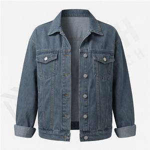 Premium Customized Color Denim Jacket Women Size Long Bike <b>Coat</b> Button Winter Raw Suppliers Washed Technics Fashion Trendy - Product Image 1