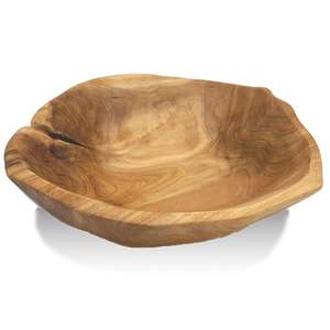 Cuenco de madera hecho a mano para servir, decoración de mesa de comedor rústica, comida tradicional para servir y regalos de inauguración de la casa - Product Image 1