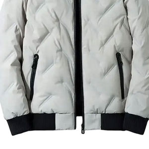 Chaqueta acolchada informal de invierno para hombre, de alta calidad, respetuosa con el medio ambiente, resistente al viento, tela de lona, cuello levantado, cierre de cremallera, venta al por mayor, 100% - Product Image 4