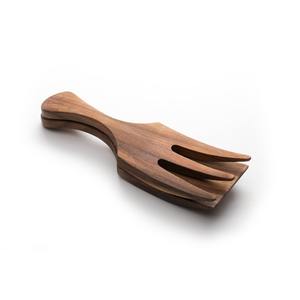 Cucharas de servidor de ensalada de madera de Acacia hechas a mano duraderas, juego de utensilios de madera Premium, esmalte satinado moderno para cocinar en la cocina, servir alimentos - Product Image 6