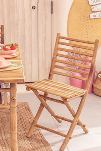 เก้าอี้ร้านอาหารพับได้ทำจากไม้ไผ่เป็นมิตรกับสิ่งแวดล้อมเฟอร์นิเจอร์ในบ้านสไตล์มินิมอลสำหรับห้องนั่งเล่นรับประทานอาหารกลางแจ้ง - Product Image 6