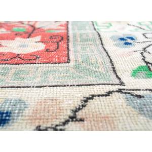 Tapis en laine noué à la main à motifs floraux vintage rouge-orange pour la maison, le salon, le couloir, design abstrait rectangulaire en forme de puzzle, modèle Pae-2320 - Product Image 3