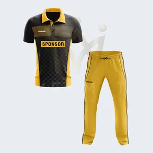Uniforme de críquete feito sob medida para atacado, calças e camisas com logotipo leve e confortável estampado e uniforme de número de críquete