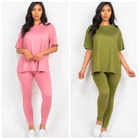 Ensemble de sport 2 pièces pour femme grande taille en polaire, respirant et à séchage rapide, comprenant un t-shirt de yoga moulant et un legging avec soutien-gorge intégré