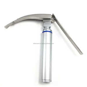 Ensemble laryngoscope à 4 lames à fibre optique McCoy Flexi Tip Instrument chirurgical de diagnostic ORL en acier inoxydable certifié CE OEM - Product Image 1