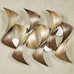 Sculpture murale abstraite multi métallique fabriquée à la main Décoration d'art moderne en métal - Product Image 4