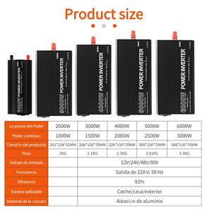 HOULI Inversor de Corriente Solar de Onda Pura de 12V 24V 3000W DC a AC 12V 220V 4000W 3000W 5000W 6000W - Product Image 6