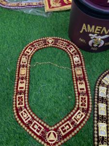 <span class=keywords><strong>Shriner</strong></span> <span class=keywords><strong>Fez</strong></span> Amen Ra Templo com Fezcase Cap Cadeia Collar Cumar Banda Facemask Glov Pacote