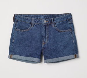 Shorts en jean délavé décontractés et sportifs, style urbain, pour hommes et femmes, couleur unie, taille droite à bouton, pour le printemps - Product Image 4