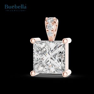 925 plata esterlina 18K chapado en oro princesa diamante colgante Moissanite colgantes y dijes - Product Image 5