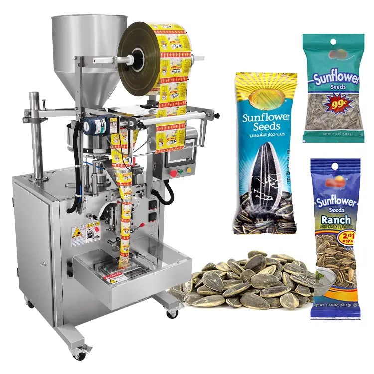 Máquina automática de embalagem de caju stand up, saquinho de sementes de girassol para lanches, máquina de embalagem de grânulos