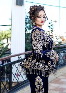 IMPRESIONANTE BORDADO ZARI AZUL MARINO LEHENGACHOLI EMBELLEZADO CRISTAL CUENTAS PIEDRAS DABKA TRABAJO - Product Image 2