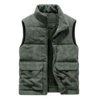 Chaqueta sin mangas para hombre, informal, para exteriores, con cuello alto, acolchada, cortavientos, con forro polar grueso, cálida para invierno, acanalada, transpirable