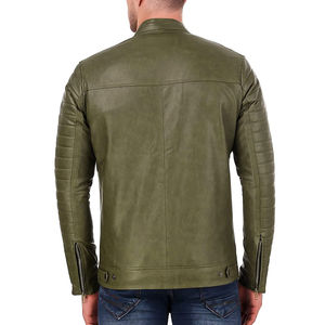 Chaqueta de Cuero Genuino para Hombre, Diseño Nuevo, Color Personalizado, con Logotipo Frontal en Tela de Lona, Impermeable, Transpirable y Resistente al Viento - Product Image 2