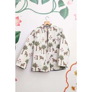 Chaqueta Reversible con Estampado de Selva para Mujer, Abrigo de Invierno para Niñas, Relleno de Algodón, Estampado Floral de Leopardo, Estilo Boho, Otoño, Primavera - Product Image 2