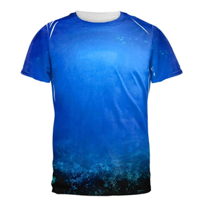 Camiseta de Manga Corta para Hombre con Estampado Sublimado de Océano, Corte Regular, Cuello Redondo, Ropa Casual - Product Image 5