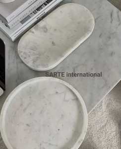 ถาดหินอ่อนสี่เหลี่ยมตกแต่งหรูหราสีเขียวเข้มสีเทาสีขาวสำหรับห้องน้ำห้องนั่งเล่นแสดงเครื่องประดับใช้ในบ้าน - Product Image 4