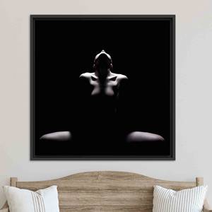 Affiche sur toile imprimée avec motif de fille érotique moderne - Décoration murale pour adultes, toile encadrée noire - Product Image 1
