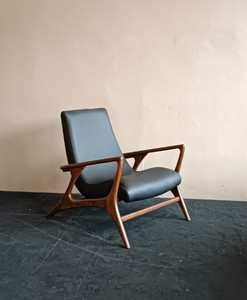 ERICK Lazy Lounge Chair Solid Teak Wooden and <b>Stool</b> Wooden For Home Furniture Decoration - Product Image 1