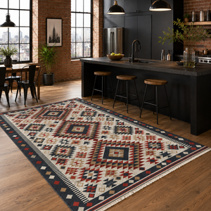 Netline Home Ember Diamonds Warm Brown Heritage <b>Washable</b> <b>Rug</b> - Product Image 4