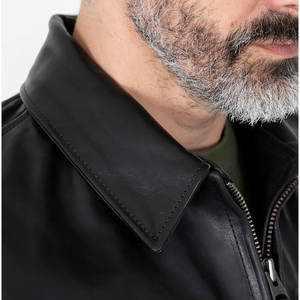 Veste de course de bonne qualité, faible MOQ, style streetwear, veste de moto, coupe-vent, col rabattu, veste en cuir pour hommes - Product Image 5