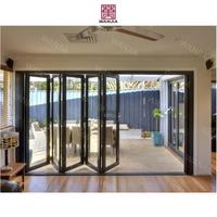WANJIA Livraison rapide Mur de verre pliant Commercial Autres portes Haute qualité Patio Aluminium Bifold Porte en verre Porte accordéon