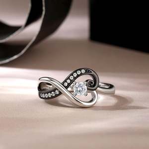 Bague Jeulia Love in the Moonlight en argent sterling bicolore avec placage or rose - Product Image 5