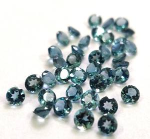 Topaze bleue de Londres naturelle coupe ronde 2mm à facettes-topaze bleue de Londres en vrac ronde - Product Image 1