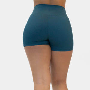 Short de compression en tissu satiné écologique respirant à taille haute pour femmes, pour la course à pied, le fitness, le yoga et la gymnastique. - Product Image 2