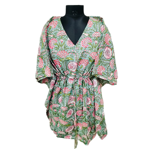 Caftán Corto Informal con Estampado Jaipuri, Vestido Elegante y Moderno para Mujer, para Salir de Noche, Talla Única, Servicio OEM/ODM Disponible - Product Image 1