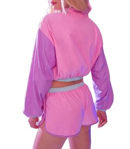 Vêtements en gros pour femmes Ensemble court Coupe-vent Coupe-vent 2 pièces Tenues grandes tailles Ensemble 2 pièces - Product Image 6