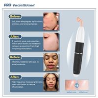 Appareil facial professionnel 6 en 1 à haute fréquence, néon et argon, sans fil, portable, USB, pour le traitement de l'acné et anti-rides du visage et de la tête
