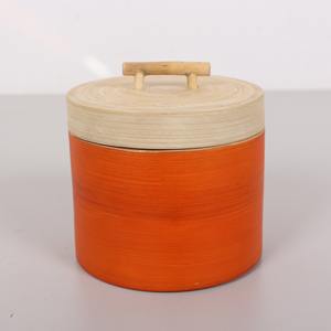 ขวดโหลปั่นไม้ไผ่ทรงกลมพร้อมฝาปิดดีไซน์ตามสั่งและใส่โลโก้ได้ตามต้องการ - Product Image 2