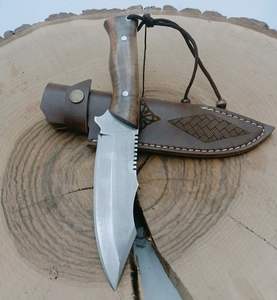 Wholesale 2024 High Carbon <b>Steel</b> Hunting Knife Handmade Wooden Handle Fine Leather Sheath Viking Style Industrial Grade - Product Image 1