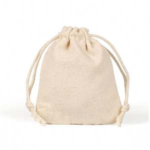 Sac en coton écologique de 12*15cm avec cordon de serrage, vente en gros, pour bijoux de mariage, bonbons, rangement, emballage cadeau - Product Image 5