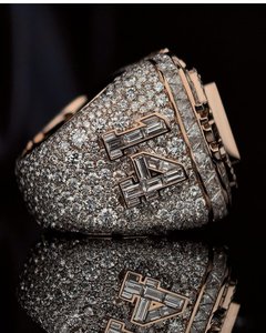 Anillo de Hip Hop para Hombre, Personalizado con Letra, en Plata de Ley 925, con Diamantes Moissanite VVS Cuadrados - Product Image 6