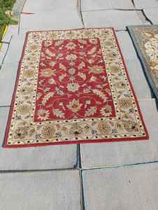 Tapis Oushak bleu marine 9x12 grand tapis turc ottoman avec motif abstrait tapis turc surdimensionné à motifs beiges - Product Image 4