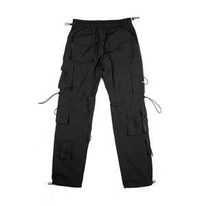 Pantalones Cargo Clásicos de Nailon con Ajuste de Cordón en Rodilla y Cintura, Sensación Relajada, Pantalones Cargo de Estilo Urbano con Múltiples Bolsillos - Product Image 2