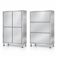 Armoire de rangement alimentaire en acier inoxydable personnalisable avec porte coulissante et porte relevable pour cuisine commerciale