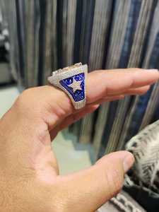 Bague Hip Hop en Argent Sterling 925 Plaqué Or Personnalisée avec Moissanite, Bijou Homme Sertie de Pierres, Cadeau Élégant et au Design Unique pour Fête - Product Image 2