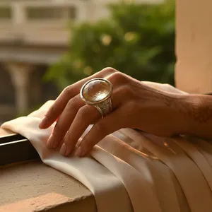 Anillo de Plata con Baño de Rodio Romántico con Gema Ovalada para Regalo de Joyería Fina para Mujer - Product Image 2