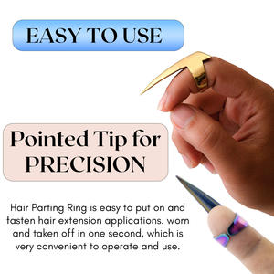 <b>Hair</b> Selecting Ring Parting Tool Quick Braid Aid Finger tools Sectioning Ring Stitch <b>Braiding</b> Tools for Durable Dreadlocks Wig - Product Image 4