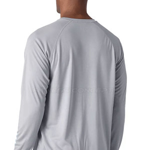 Camiseta de manga larga para hombre de alta calidad y precio al por mayor, camiseta informal de Color sólido con cuello redondo para entrenamiento y gimnasio para hombre - Product Image 6