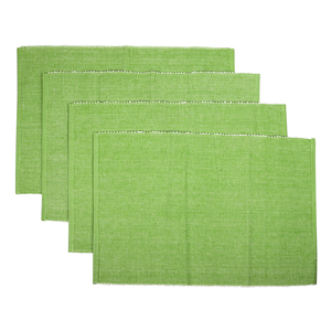 Napperon de table côtelé 100% coton lin vert moderne de luxe pour la cuisine à domicile et l'extérieur pour les mariages-pour les hôtels - Product Image 1