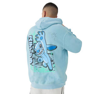 Pull-over léger pour hommes, sweat à capuche en coton surdimensionné, noir, uni, logo personnalisé, broderie, impression respirante, vente en gros pour l'hiver - Product Image 3