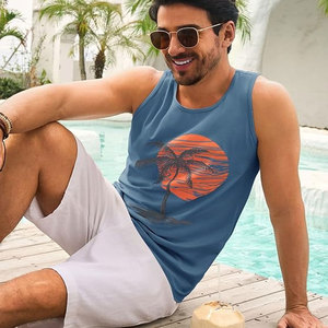 เสื้อกล้ามออกกำลังกายแขนกุดของผู้ชายเสื้อกีฬาผ้าโพลีเอสเตอร์ระบายอากาศได้ดีแบบถัก - Product Image 3