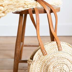 Bolsa de Mano Redonda de Paja Tejida con Patrón de Dibujos Animados para Mujer, Bolsa de Compras de Playa de Verano, Bolsa de Cosméticos con Cierre de Cremallera, Venta al por Mayor - Product Image 3